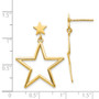 14k Star Dangle Post Earrings