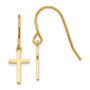 14k Dangle Cross Shepherd Hook Earrings