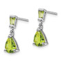 14k White Gold Peridot Dangle Post Earrings