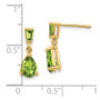 14k Gold Peridot Dangle Post Earrings