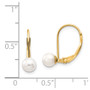 14k 5-6mm White Round Freshwater Cultured Pearl Leverback Earrings