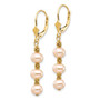 14K 5-6mm Pink Semi-round Freshwater Culutured Pearl Leverback Earrings