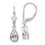 14k White Gold 8x5mm Pear Cubic Zirconia Leverback Earrings