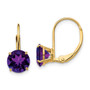 14k 7mm Amethyst Leverback Earrings