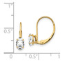 14k 6x4mm Oval Cubic Zirconia Leverback Earrings