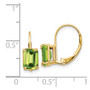 14k 7x5mm Emerald Cut Peridot Leverback Earrings