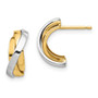 14k & White Rhodium Triple C-Hoop Post Earrings