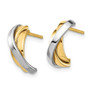14k & White Rhodium Triple C-Hoop Post Earrings