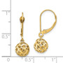 14K Bead Dangle Leverback Earrings