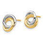 14k & White Rhodium Circles Post Earrings
