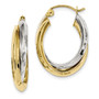 10k Two-tone Polished Double Oval Hoop Earrings