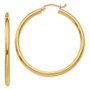 10K Polished 2.5mm Tube Hoop Earrings