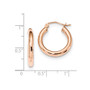 10K Rose Gold Polished 3mm Hoop Earrings