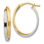 Leslie's 14K Two-tone Polished Hinged Hoop Earrings
