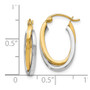 Leslie's 14K Two-tone Polished Oval Hoop Earrings