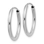 14k White Gold Polished Endless 2mm Hoop Earrings