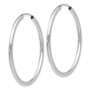 14k White Gold Polished Endless 2mm Hoop Earrings
