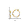 14k Yellow Gold & Rhodium Twisted Hoop Earrings