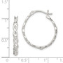 Sterling Silver CZ Fancy Hoop Earrings