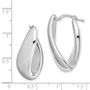 Sterling Silver Rhodium-plated Polished Hollow Hinged Post Hoop Earring