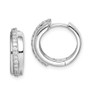 Sterling Silver Rhodium-plated CZ Hinged Hoop Earrings