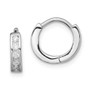 Sterling Silver Rhodium-plated CZ Hinged Hoop Earrings