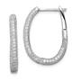 Sterling Silver Rhodium-plated CZ In & Out Hinged Post Hoop Earrings