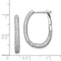 Sterling Silver Rhodium-plated CZ In & Out Hinged Post Hoop Earrings