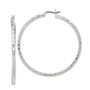 Sterling Silver Fancy Diamond-cut Hoop Earrings