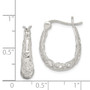 Sterling Silver Filigree Oval Hoop Earrings