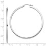 Sterling Silver Rhodium-plated 2mm Square Tube Hoop Earrings