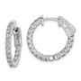Sterling Silver CZ 34 Stones In and Out Round Hoop Earrings