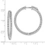 Sterling Silver Rhodium-plated CZ In and Out Hinged Hoop Earrings