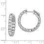 Sterling Silver Rhodium-plated CZ In and Out Hinged Hoop Earrings