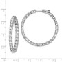 Sterling Silver Rhodium-plated CZ In and Out Hinged Hoop Earrings