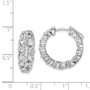 Sterling Silver Rhodium-plated CZ In and Out Hinged Hoop Earrings