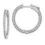 Sterling Silver Rhodium-plated CZ In and Out Hinged Hoop Earrings