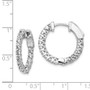 Sterling Silver Rhodium-plated CZ In and Out Hinged Hoop Earrings