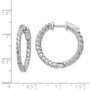 Sterling Silver Rhodium-plated CZ In and Out Hinged Hoop Earrings