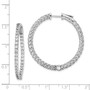 Sterling Silver Rhodium-plated CZ In and Out Hinged Hoop Earrings