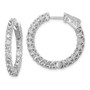 Sterling Silver Rhodium-plated CZ In and Out Hinged Hoop Earrings