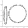 Sterling Silver Rhodium-plated CZ In and Out Hinged Hoop Earrings