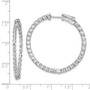 Sterling Silver Rhodium-plated CZ In and Out Hinged Hoop Earrings