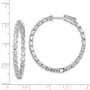 Sterling Silver Rhodium-plated CZ In and Out Hinged Hoop Earrings