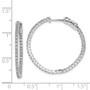 Sterling Silver Rhodium-plated CZ In and Out Hinged Hoop Earrings