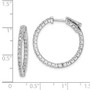 Sterling Silver Rhodium-plated CZ In and Out Hinged Hoop Earrings