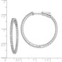 Sterling Silver Rhodium-plated CZ In and Out Hinged Hoop Earrings