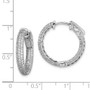 Sterling Silver Rhodium-plated CZ In and Out Hinged Hoop Earrings