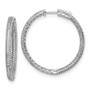 Sterling Silver Rhodium-plated CZ In and Out Hinged Hoop Earrings