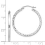 Sterling Silver Rhodium-plated D/C 2x30mm Square Tube Hoop Earrings
